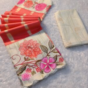 Tussar Silk embroidery saree