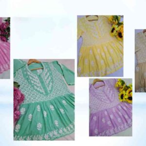 Lucknow chikankari short kurti