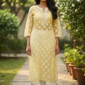 Lucknow Chikankari Georgette-Kurti