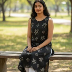 Cotton Ajrak Kurti
