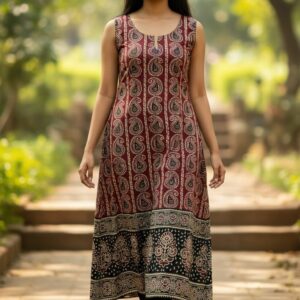 Cotton Ajrak Kurti