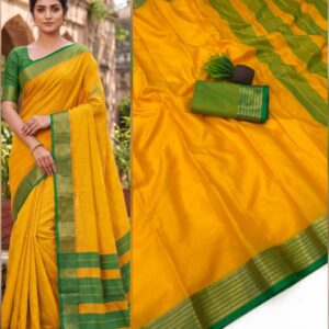Kota Doriya Orange with dark green border